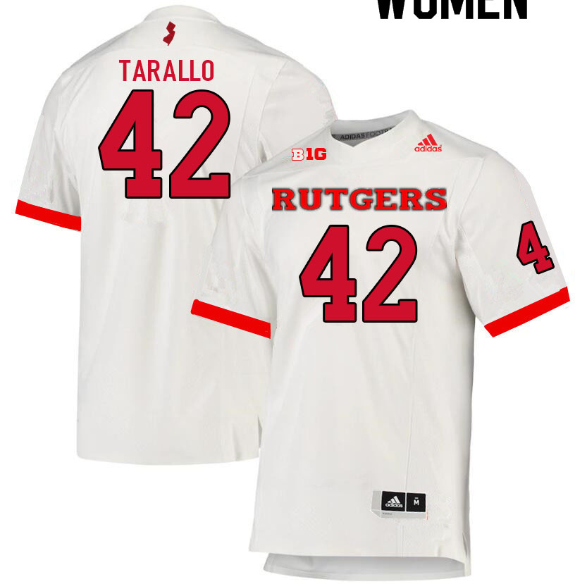 Women #42 David Tarallo Rutgers Scarlet Knights College Football Jerseys Sale-White